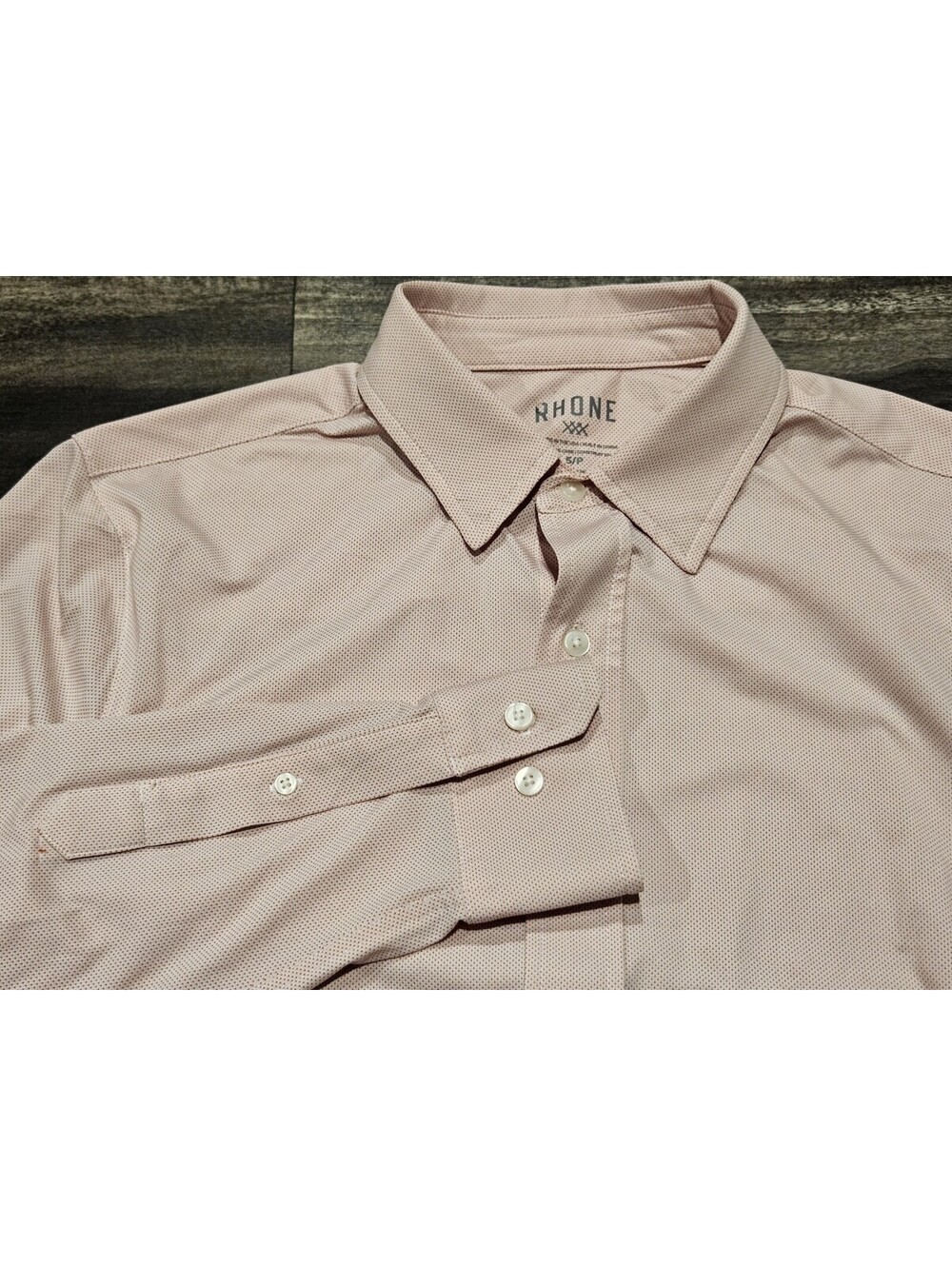 Rhone Mens Button Down Shirt Small Pink Performance Stretch